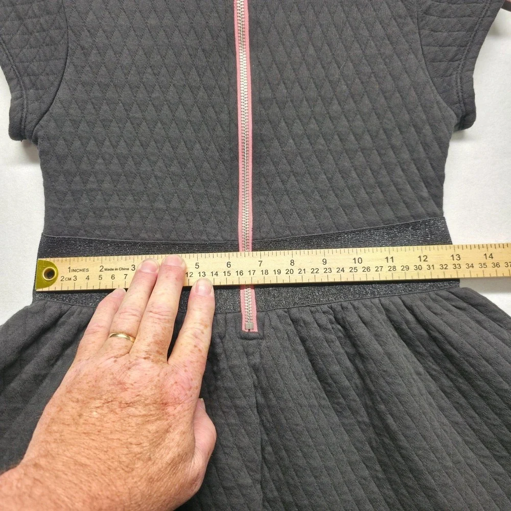American Girl Pretty Black Quilted Black Poodle Dress Pink Underskirt‎ Size 12